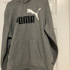 Puma Men's Gray Hoodie with Logo